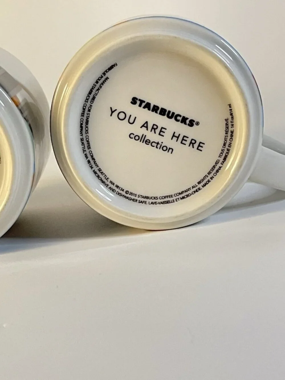 Starbucks Hawaii You Are Here Mugs 2015 14 oz Ceramic Set of 2 YAH White Blue